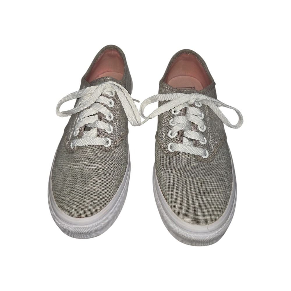 Vans Womens Gray Textile Low Top Sneakers UltraCush 721356 Pink Lining 6.5